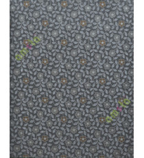 Black grey brown small floral design home decor wallpaper for walls